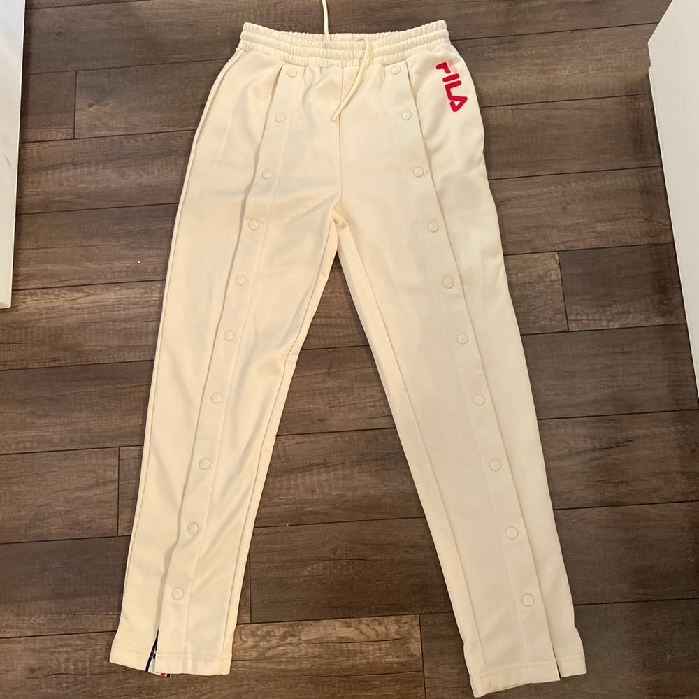 FILA Cream Button Down Track Pants